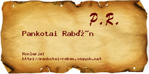 Pankotai Rabán névjegykártya